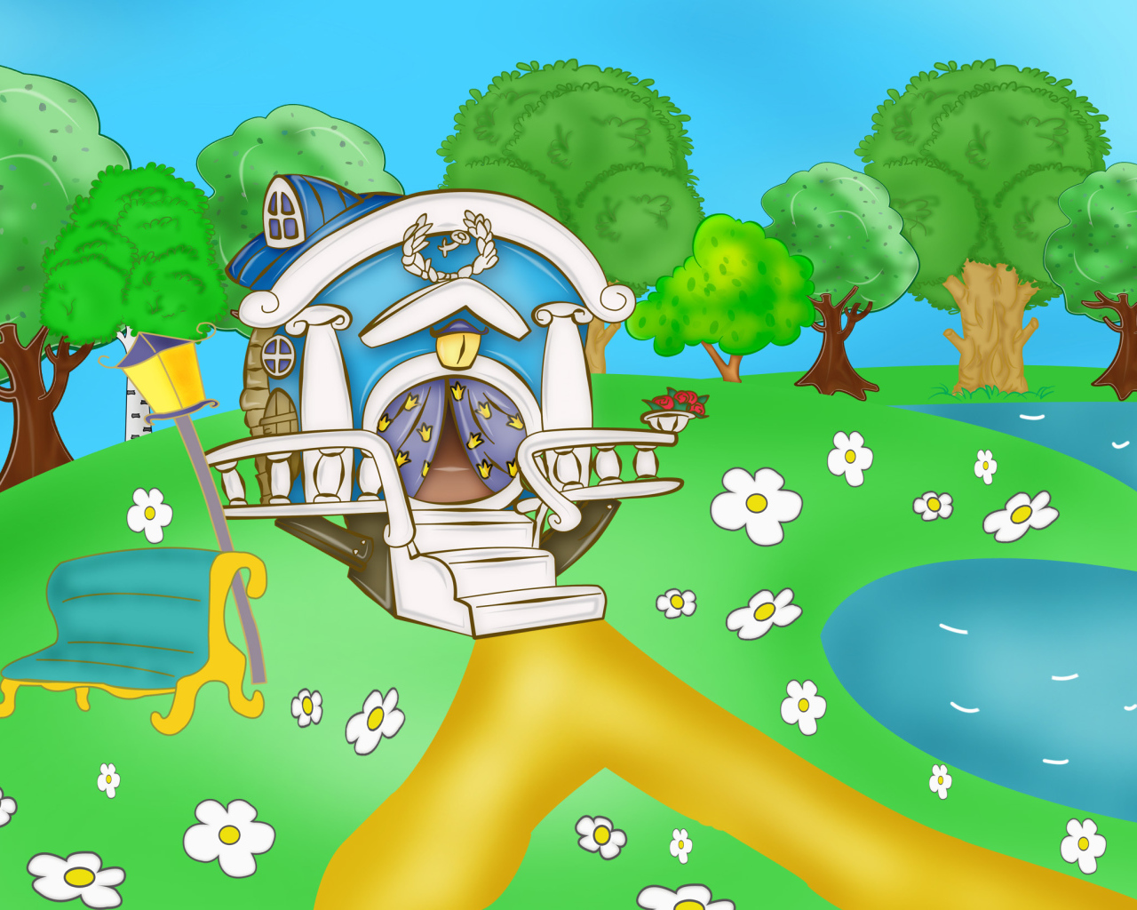 Домик в мультфильме Смешарики