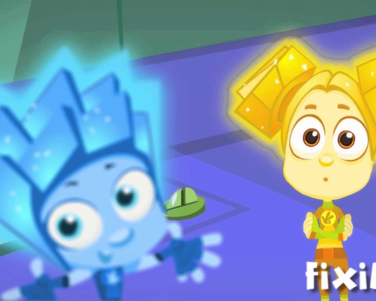 Растерянные герои мультфильма Фиксики