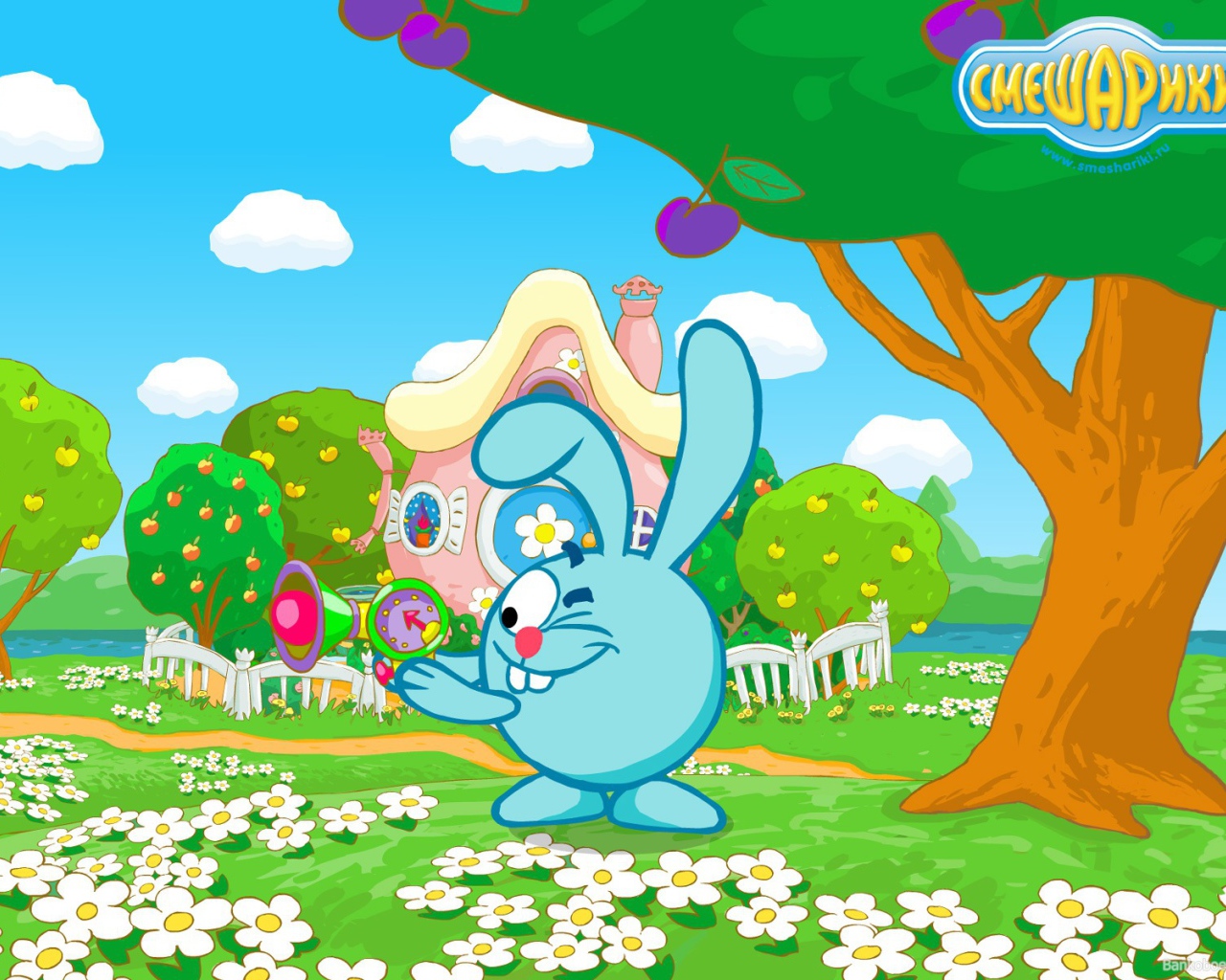 Крош у своего дома в мультфильме Смешарики