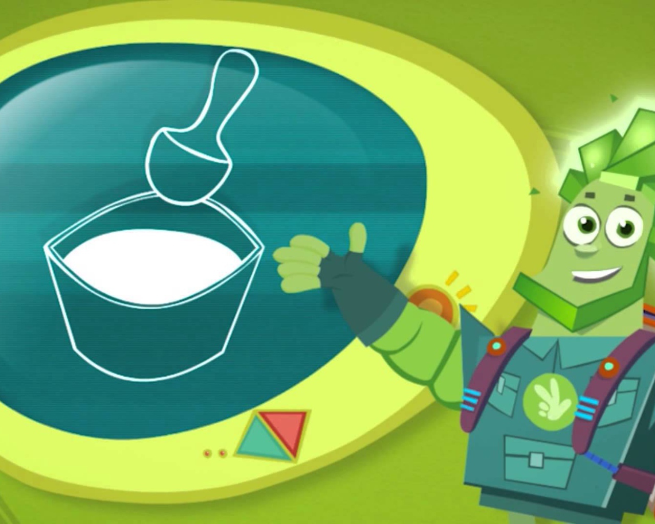 Фиксик показывает на рисунок