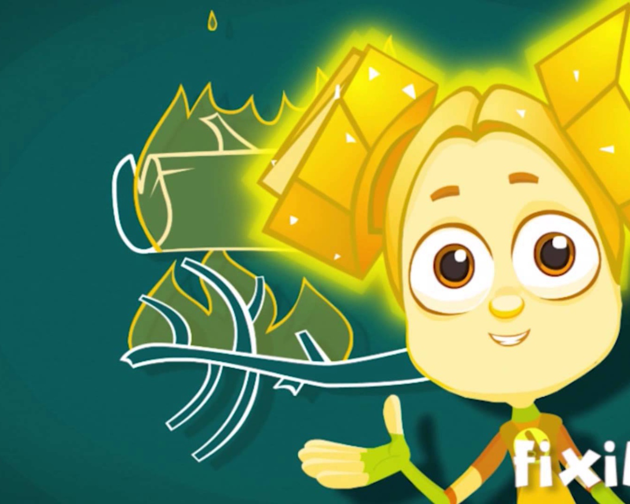 Девочка с большими глазами из мультфильма Фиксики