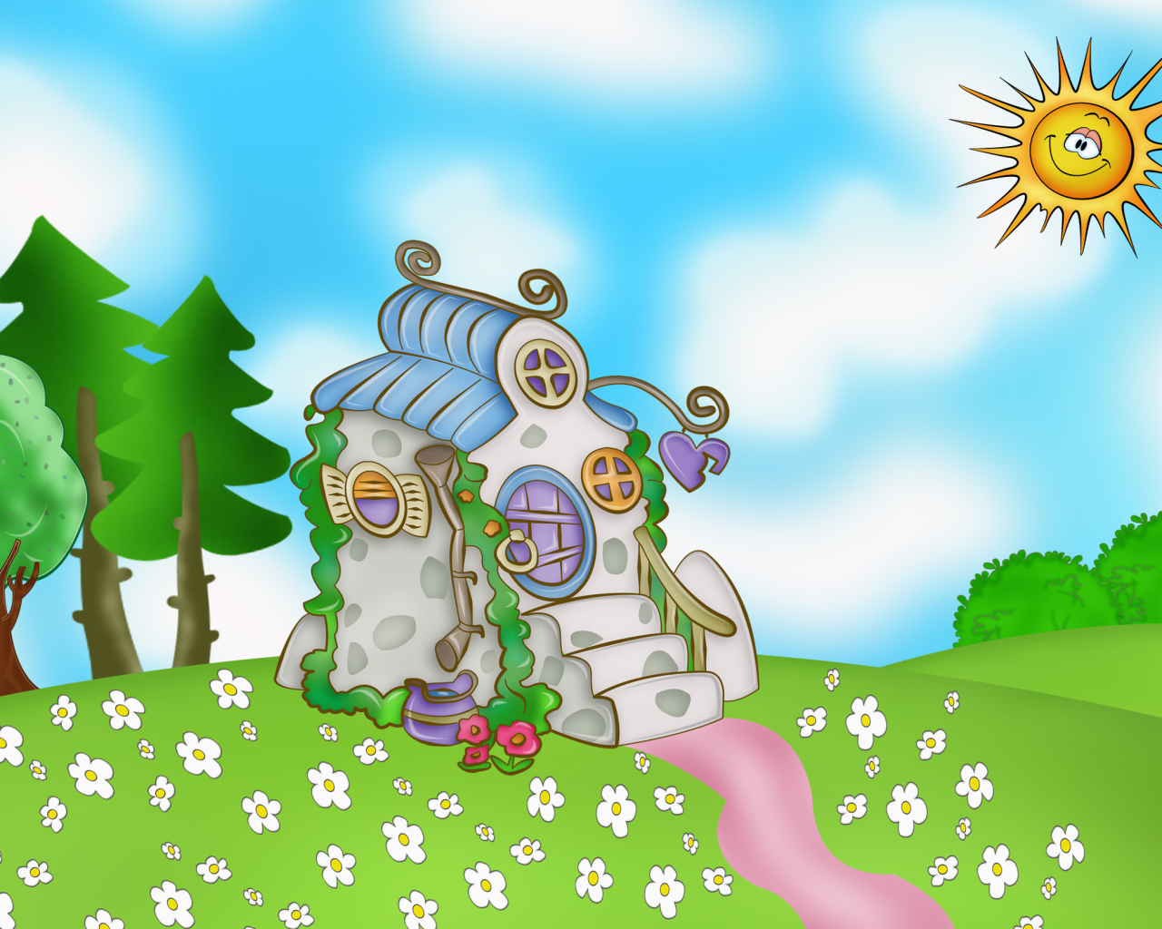 Пейзаж в мультфильме Смешарики