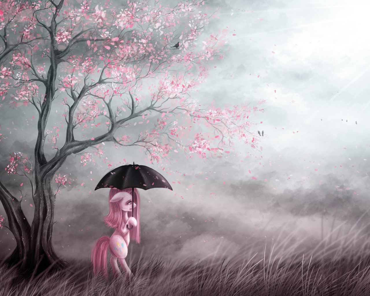 Мой маленький пони с зонтом