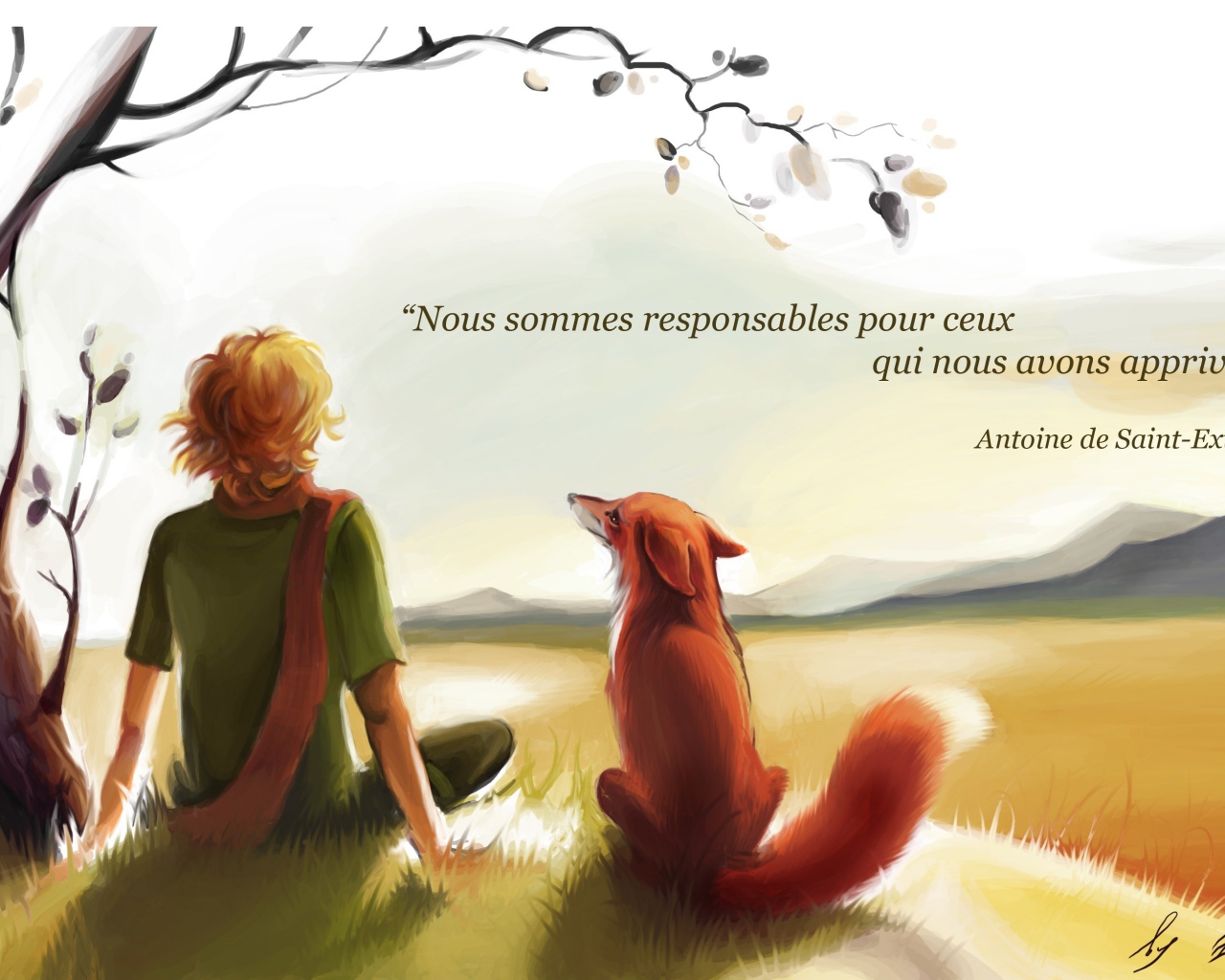 Маленький принц с лисом