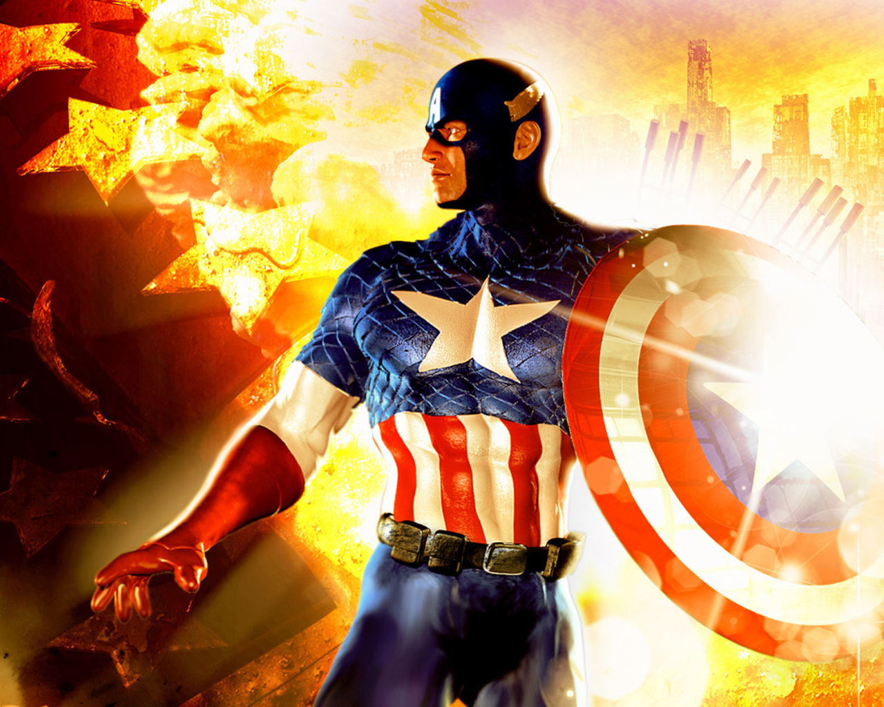 Супер герой Капитан Америка