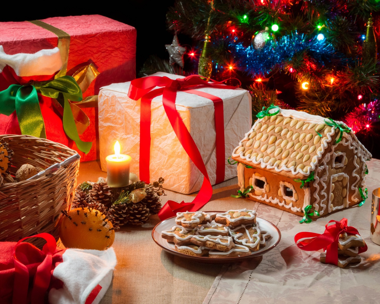 Угощение и подарки на Рождество