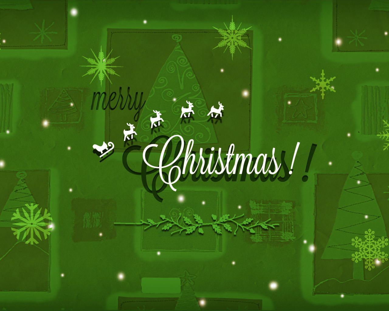 Поздравление с Рождеством на зеленом фоне