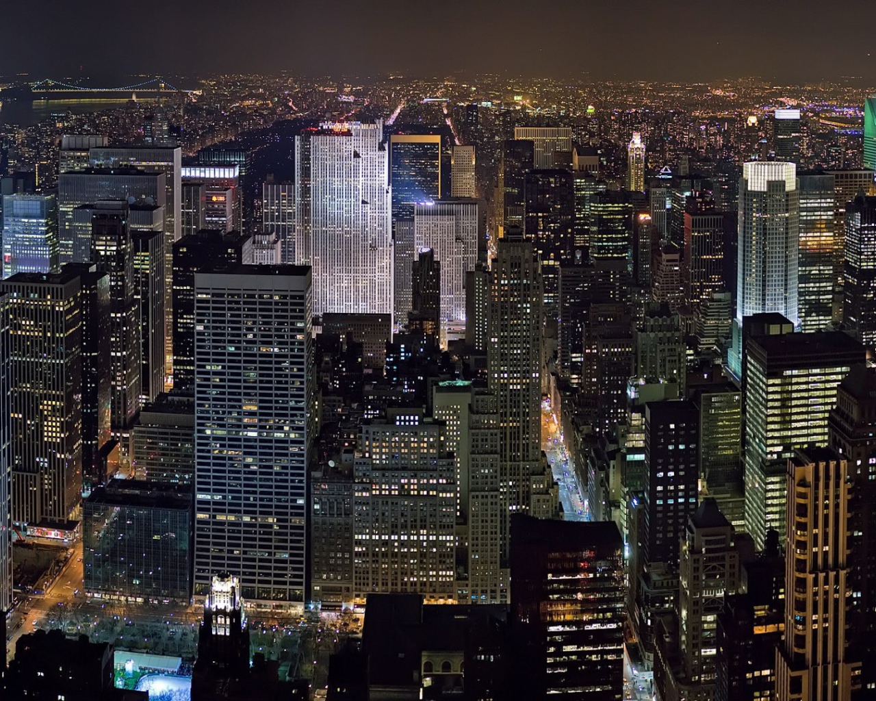 Огни ночного Нью Йорка
