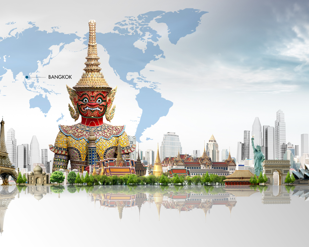 Город Бангкок на карте мира