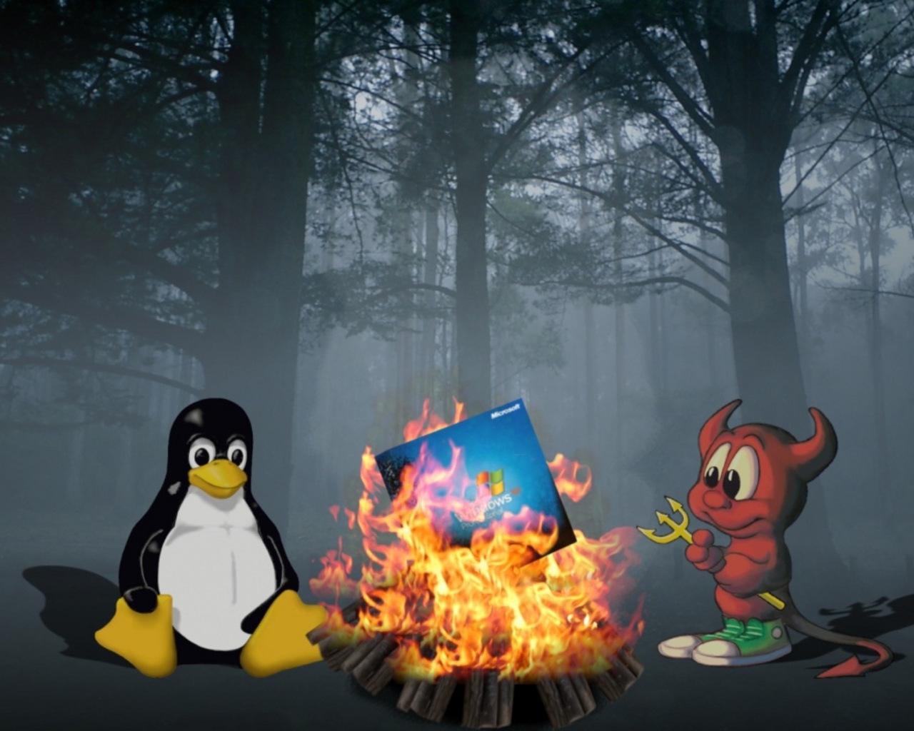 Linux сжигает Windows 