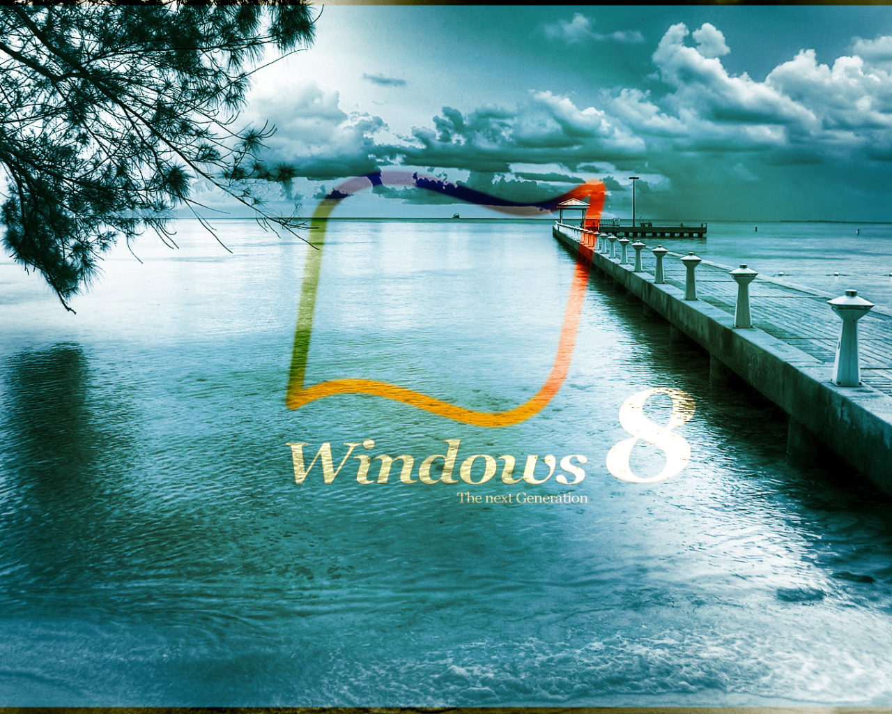 Windows 8 на фоне моря
