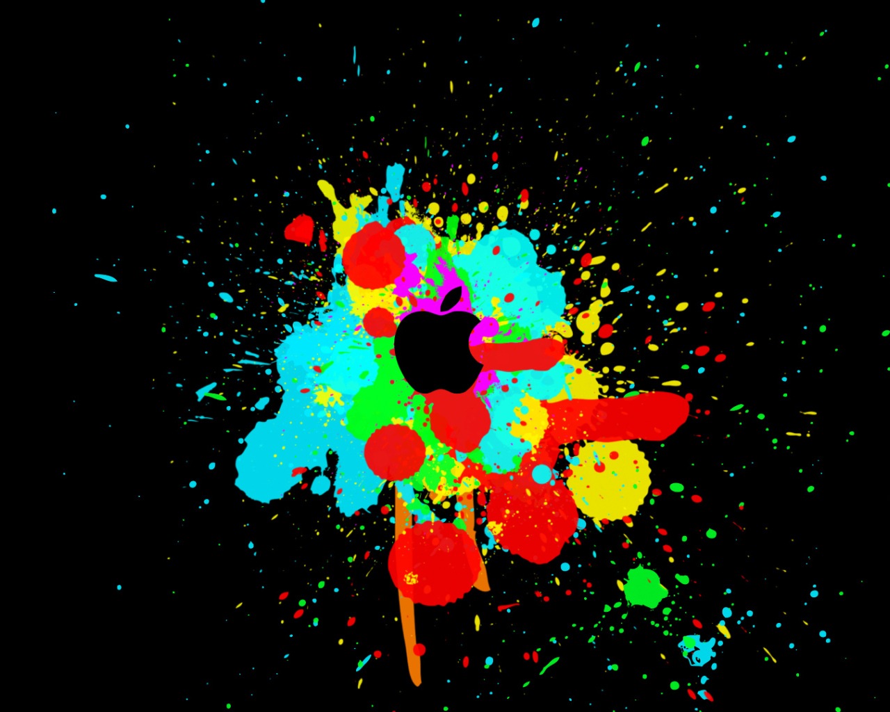 Цветные брызги на черном фоне