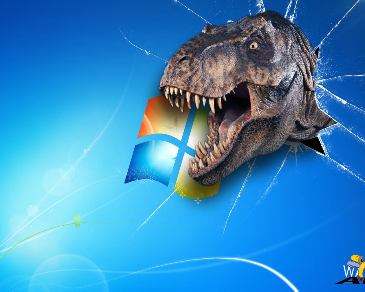 Windows с динозавром