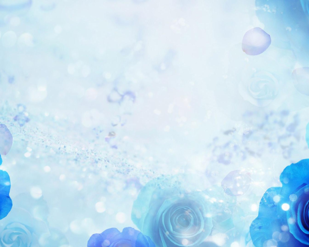 Синие розы на голубом фоне