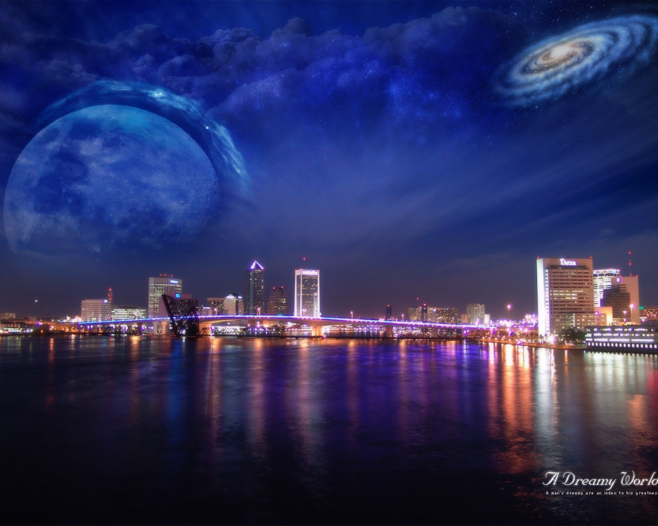 Ночной город в выдуманном мире