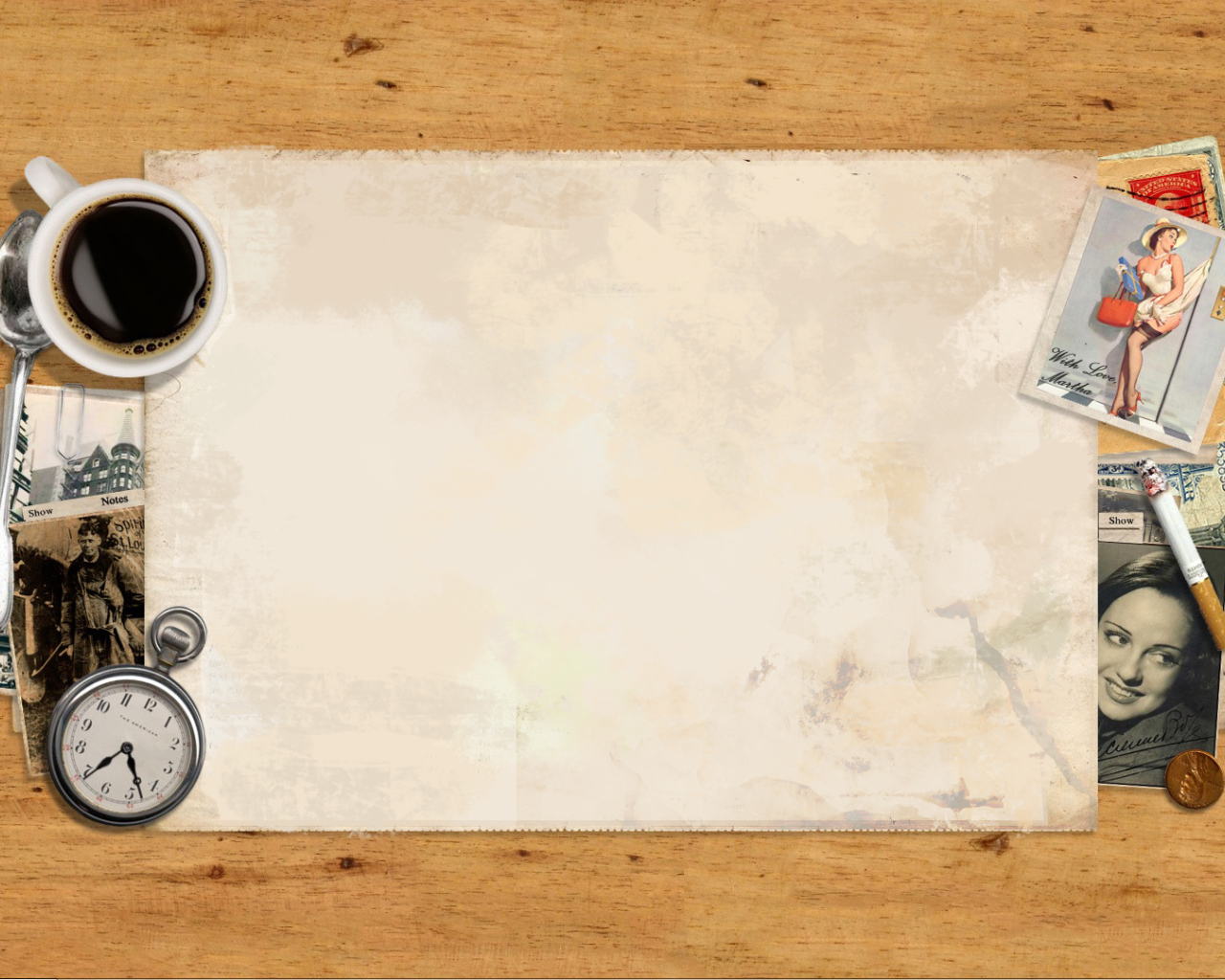 Кофе часы и сигарета