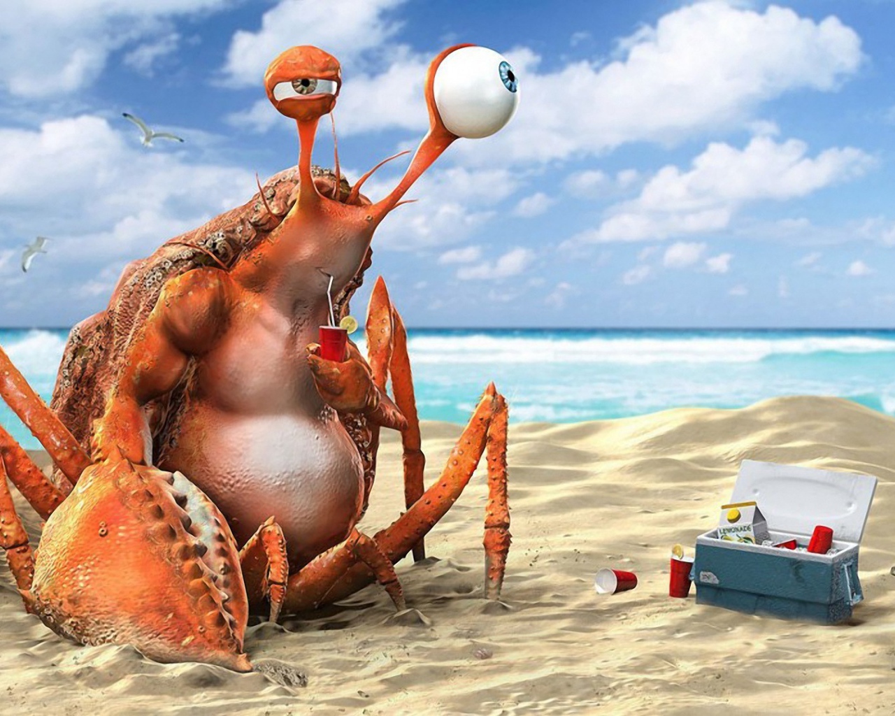 Краб на пляже