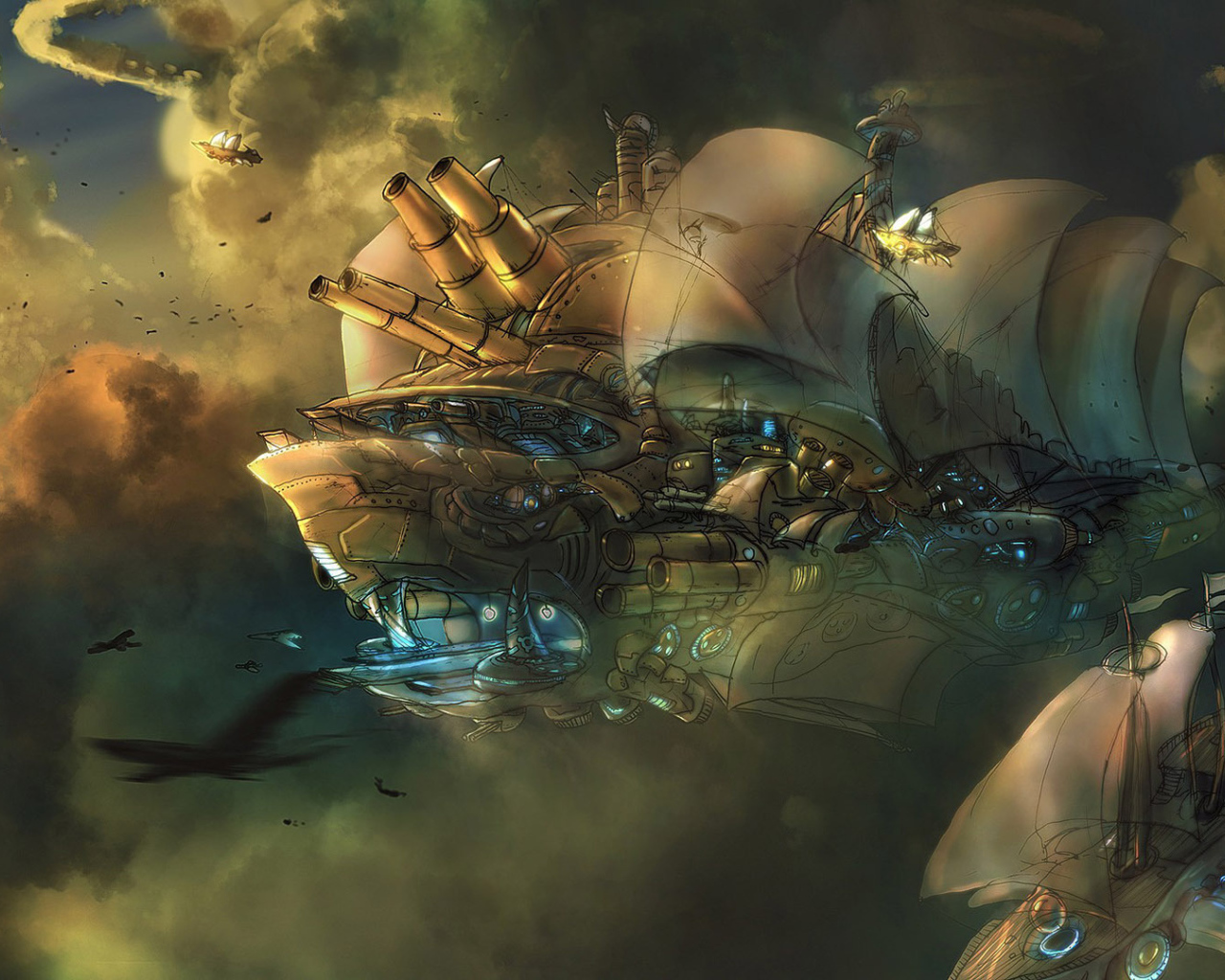 Летучий броненосец стимпанк