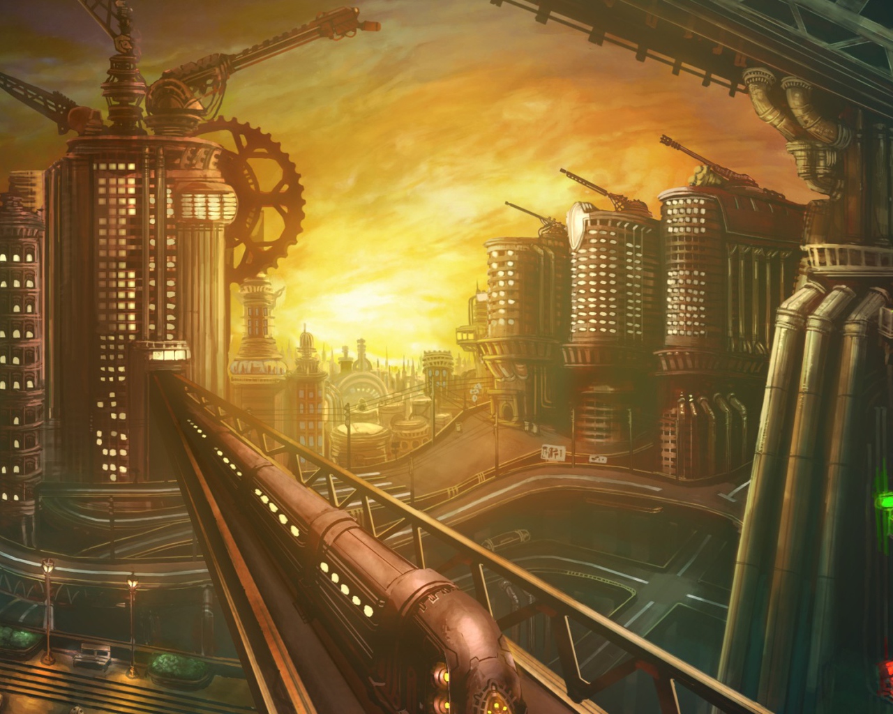 Мрачный город стимпанк