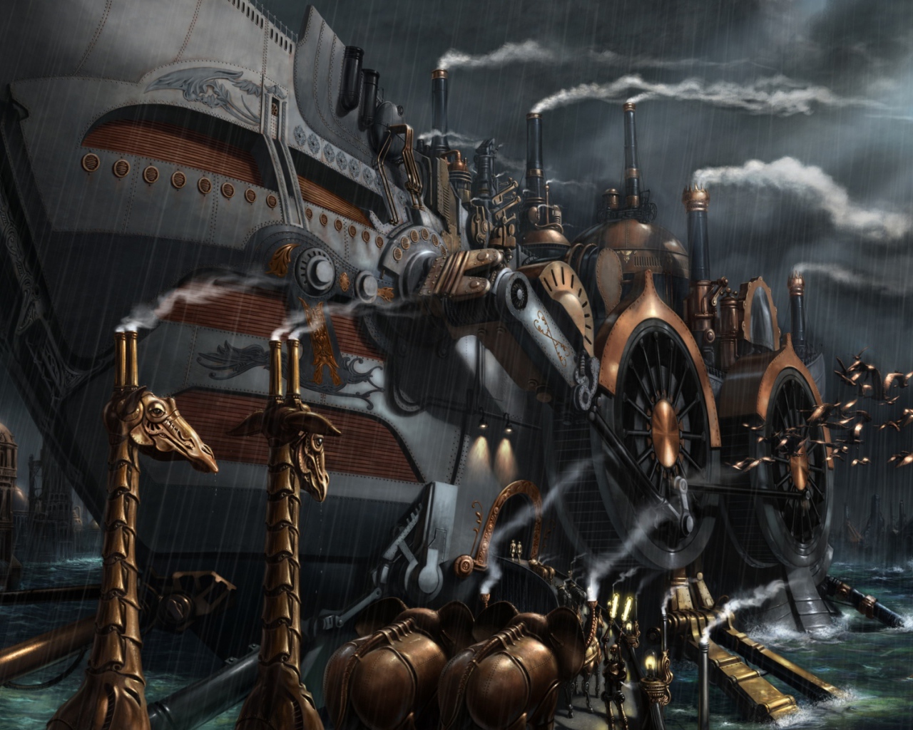 Сухопутный корабль стимпанк