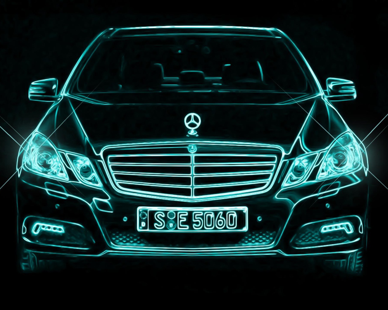 Неоновый Мерседес