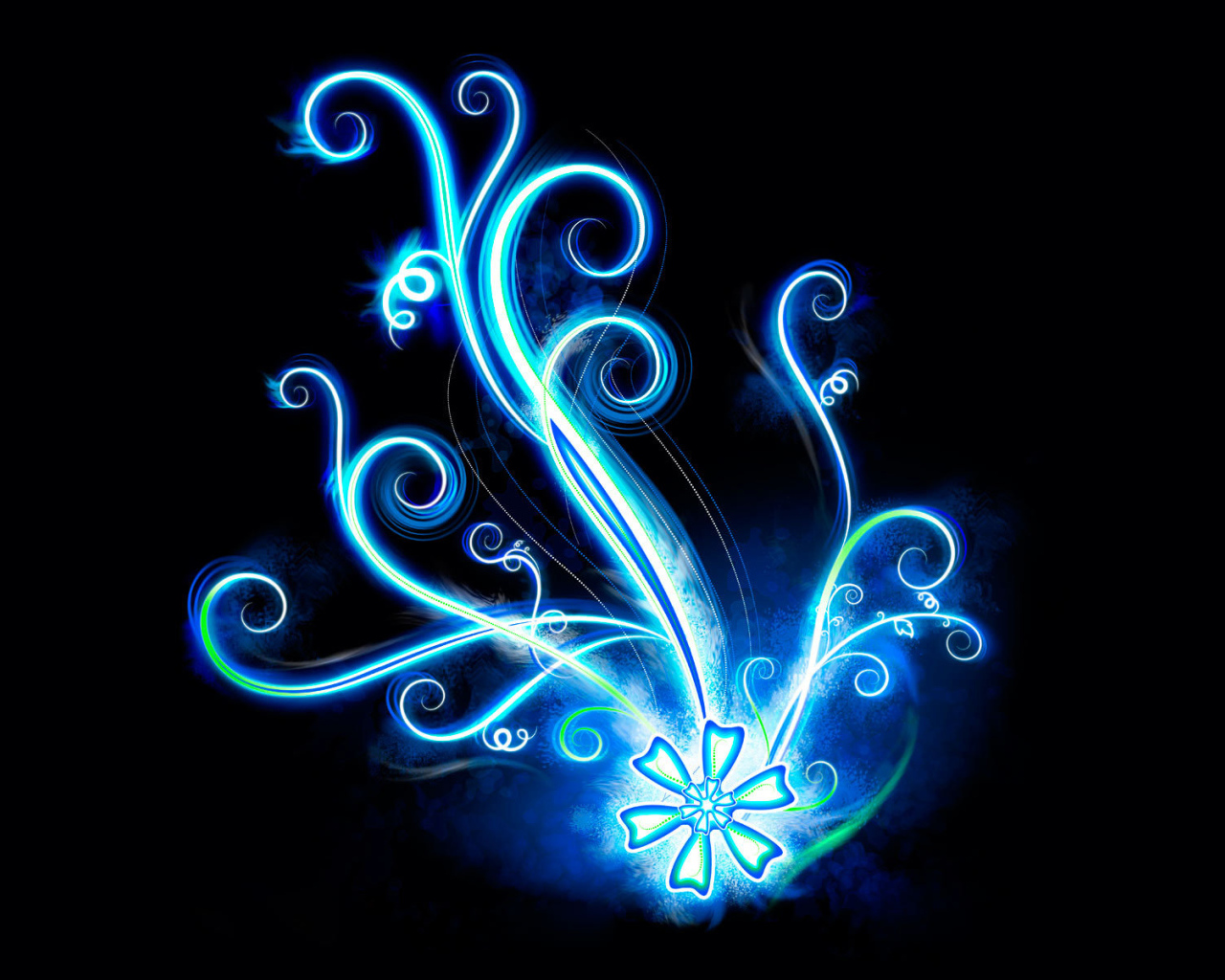 Неоновый векторный цветок