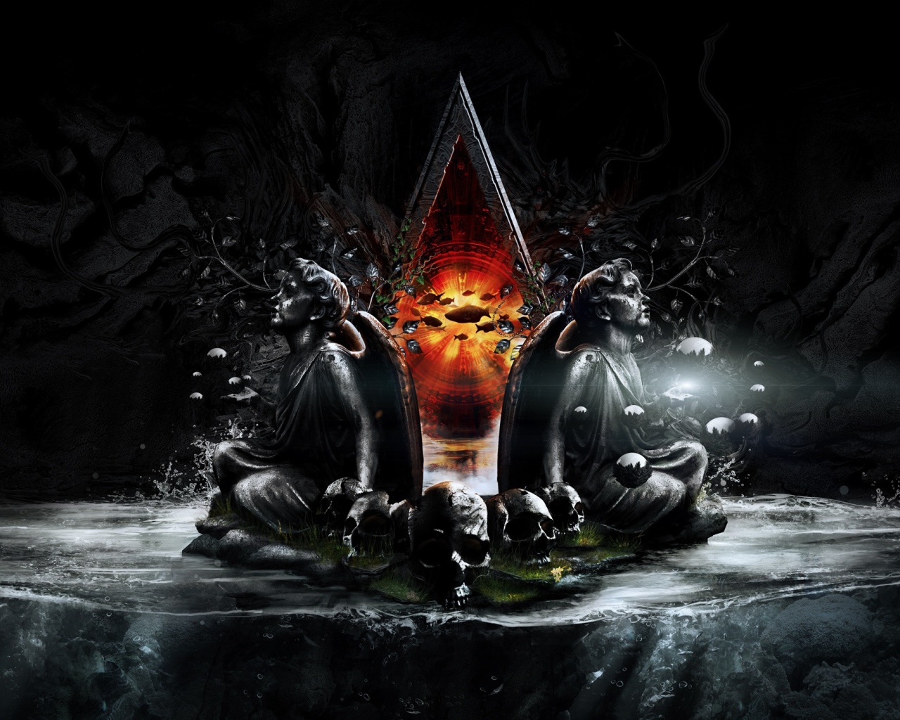 Статуи и черепа