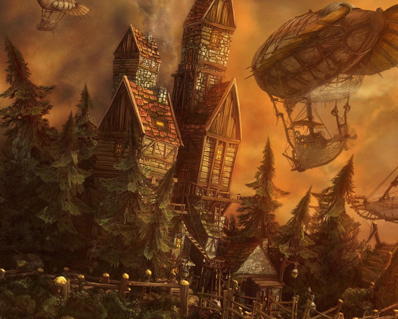 Технологии в лесу стимпанк