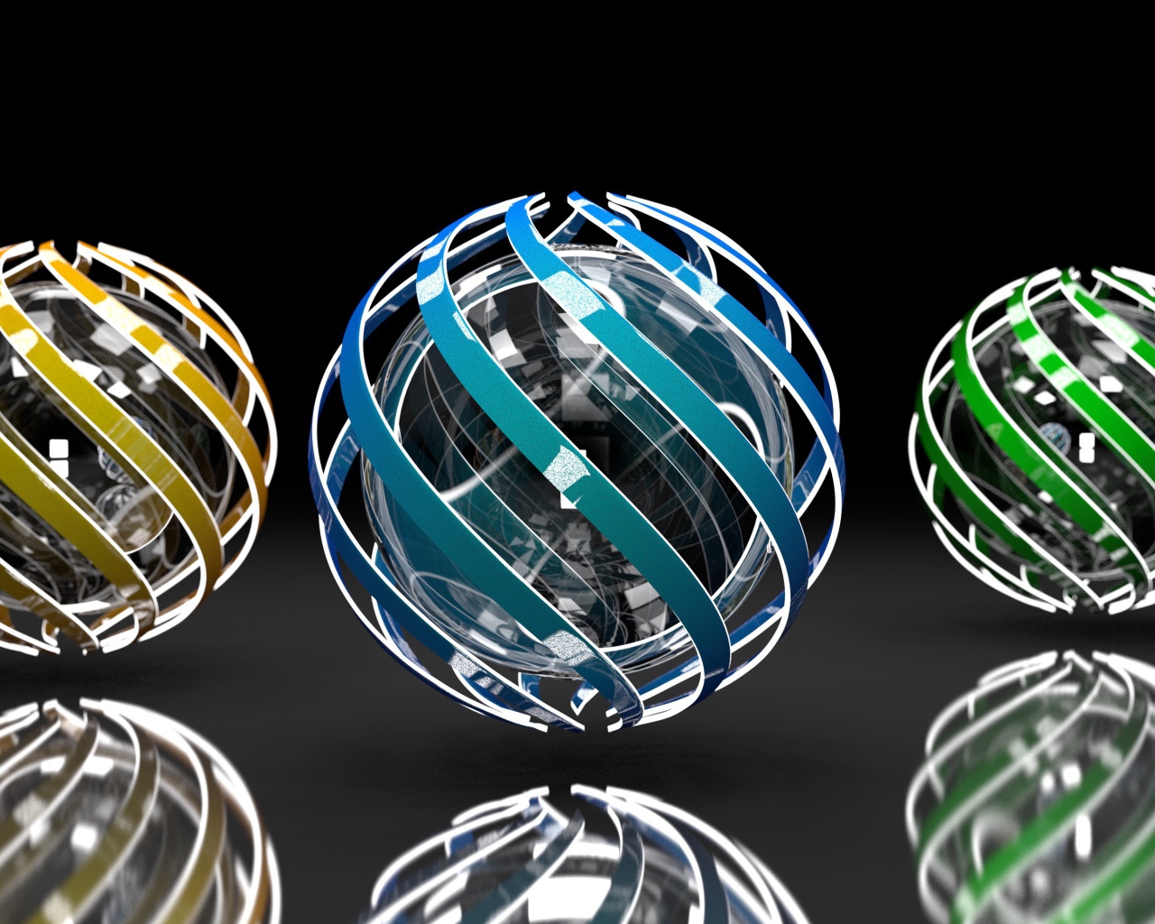 Три прозрачных сферы