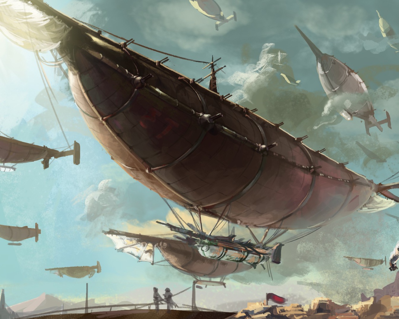 Отряд дирижаблей стимпанк