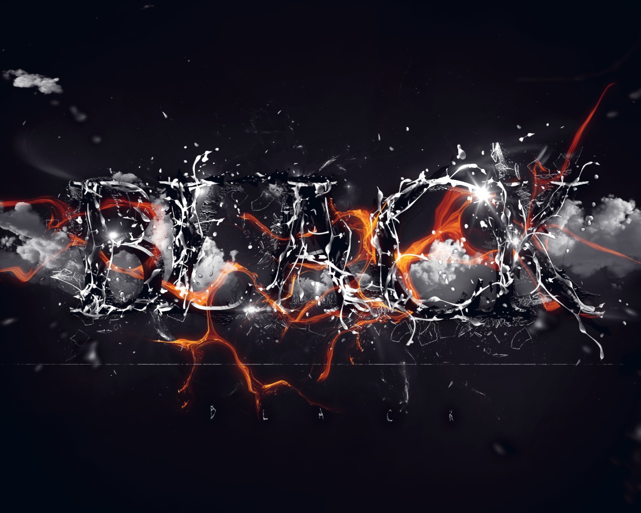 Надпись на черном фоне