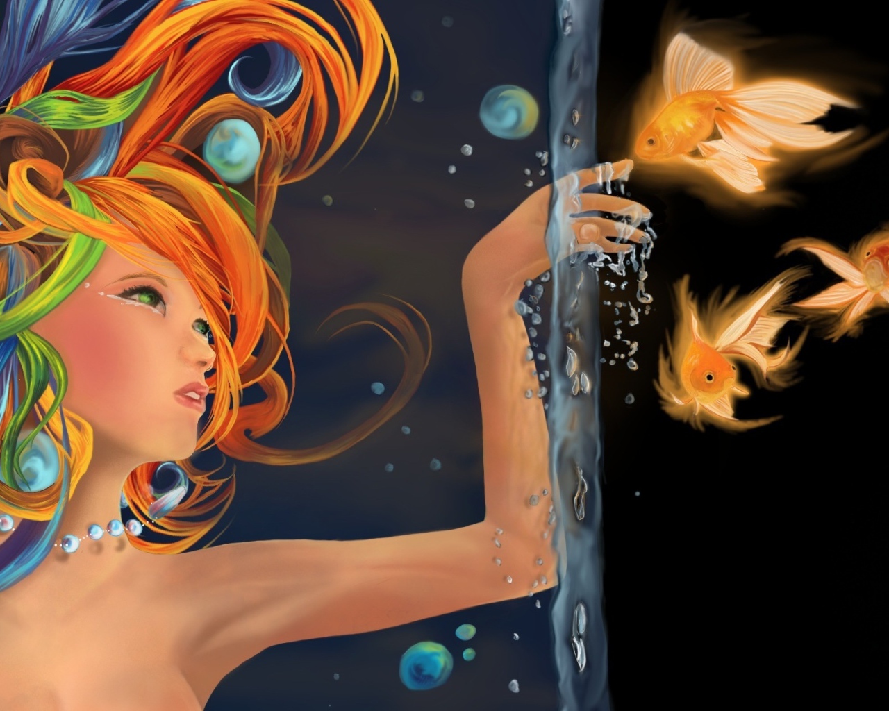 Русалка в аквариуме