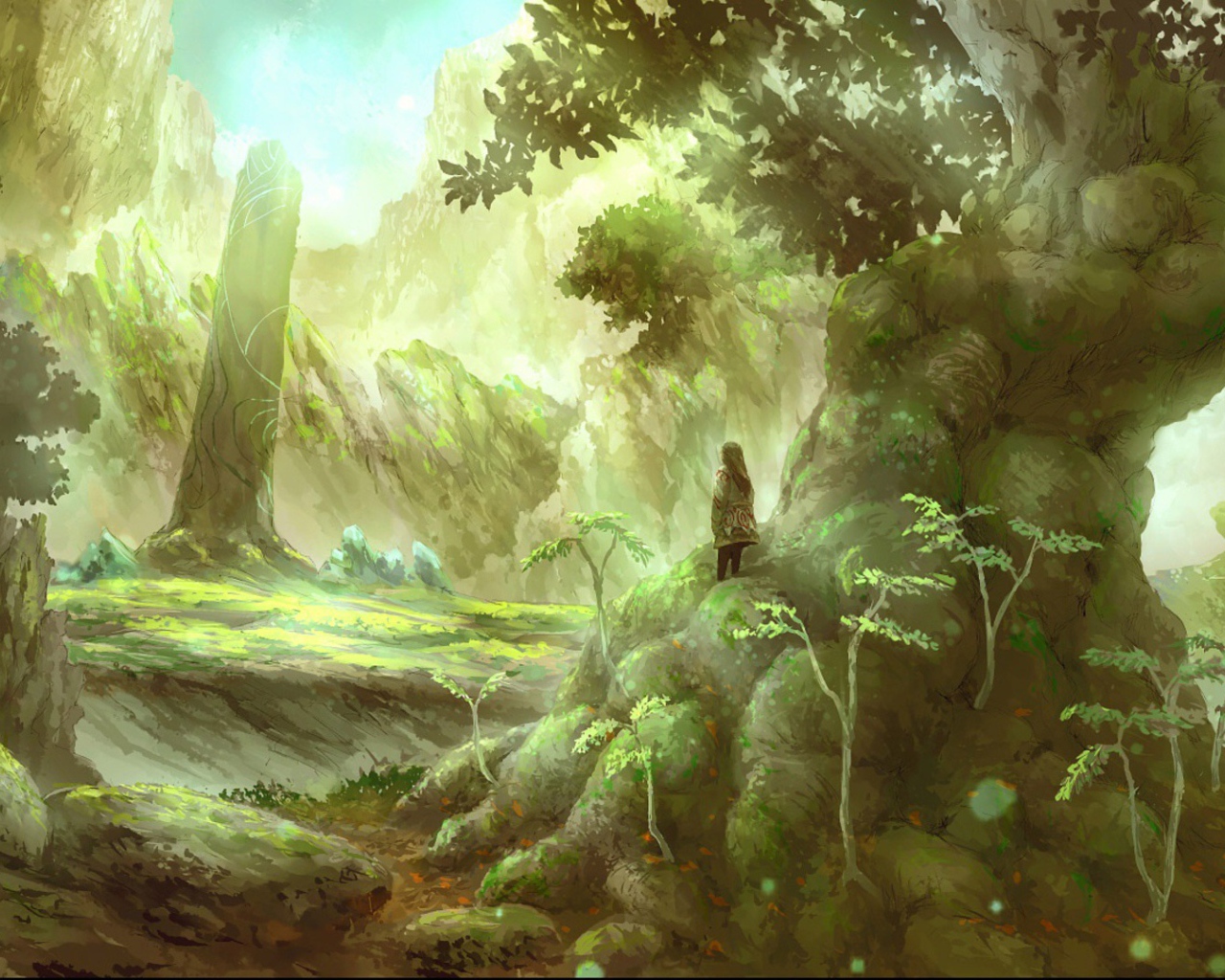 Девочка на большом дереве