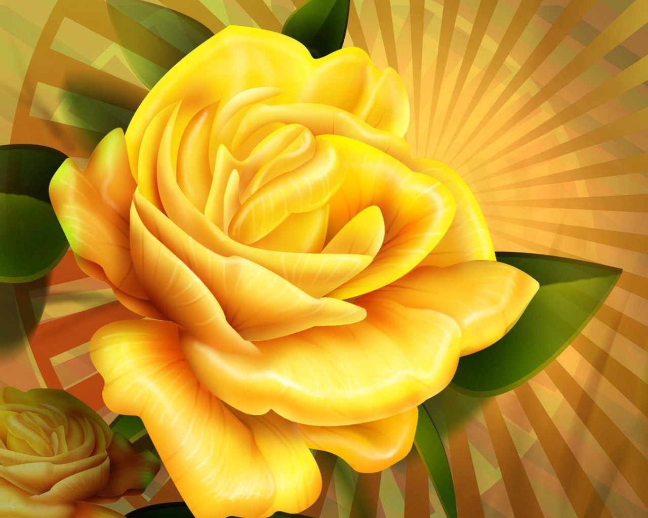 Жёлтые розы, рисунок