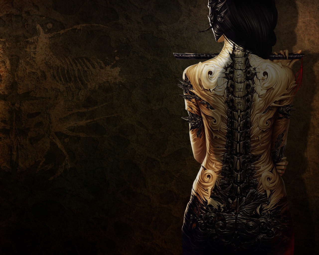 Креативный рисунок девушки