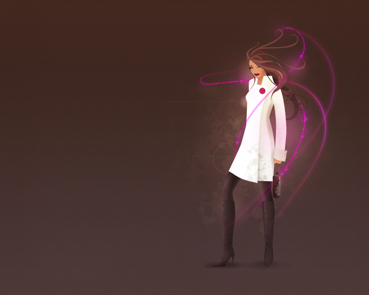 Девушка в белом пальто