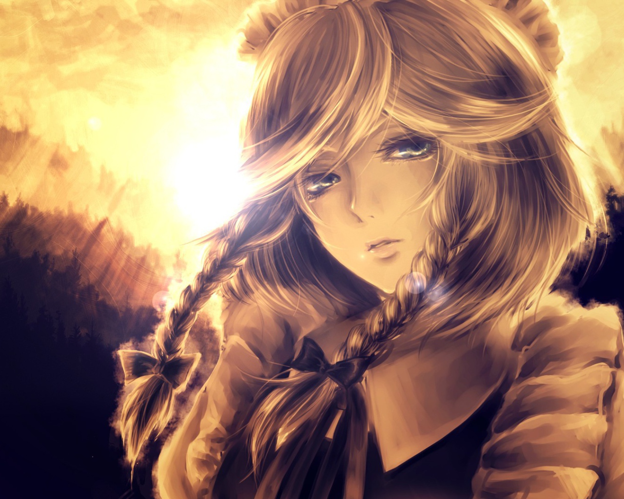 Девочка с косичками