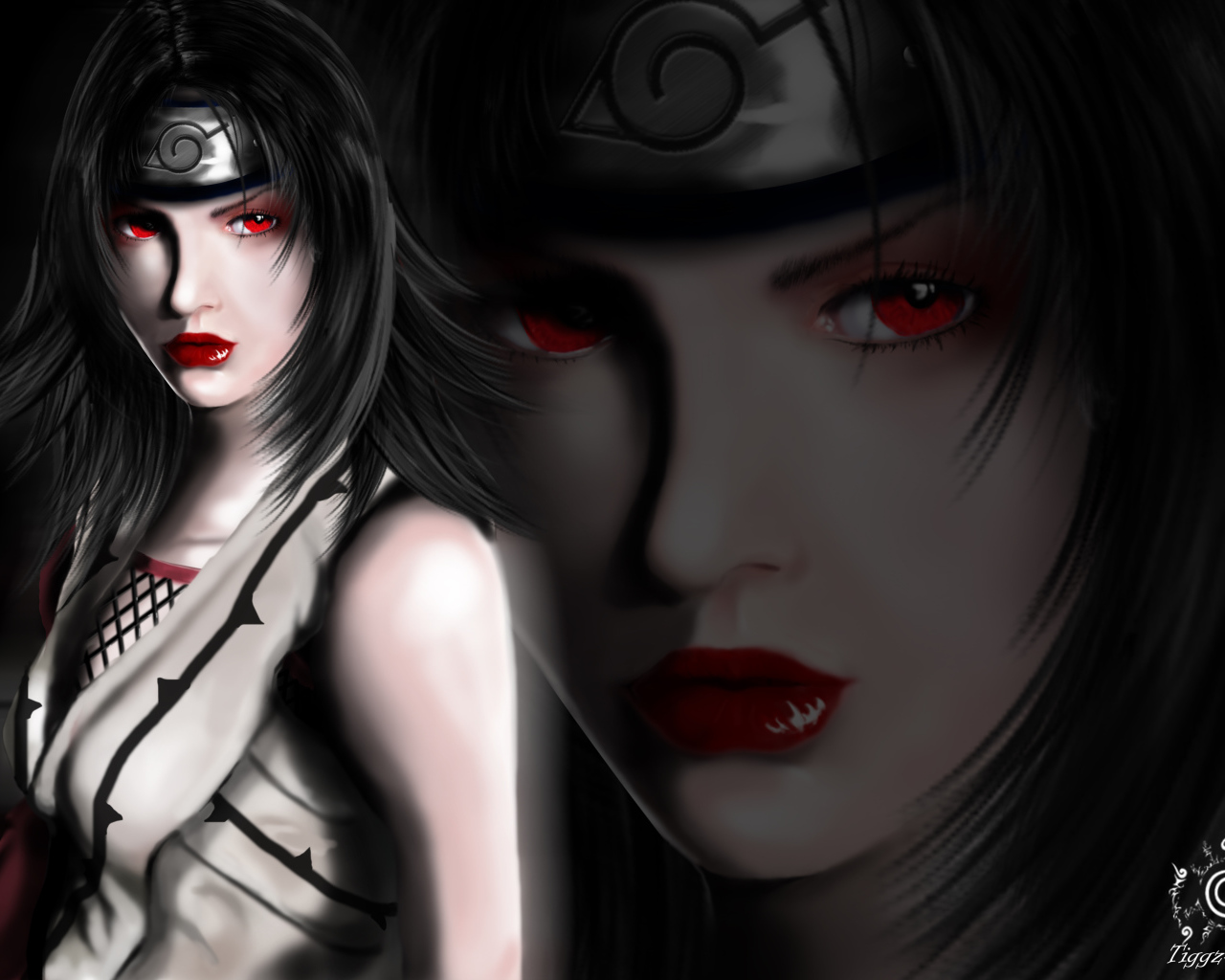 Девушка с красными губами