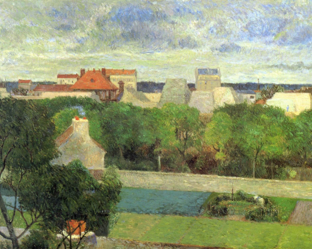 Картина Сезанна - Красивый город