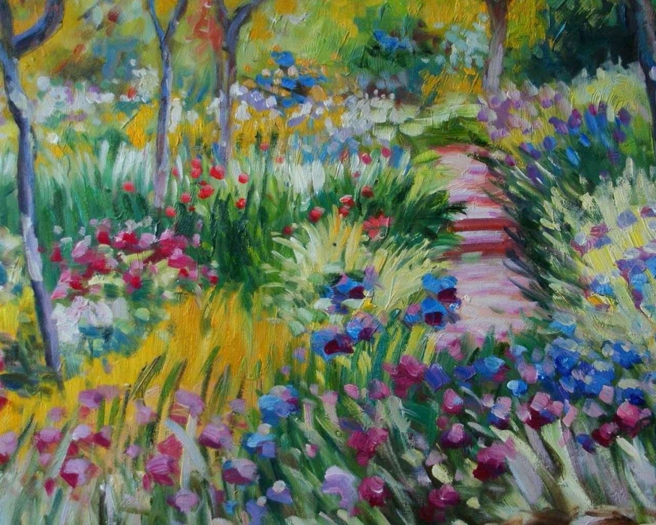 Картина Клода Моне - поле цветов