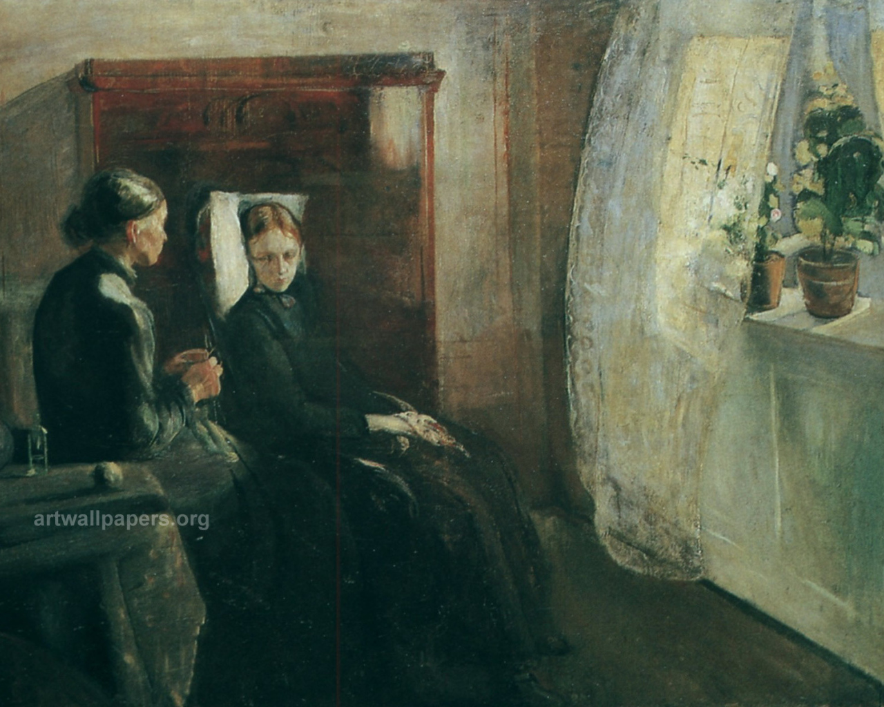 Картина Эдварда Мунка - Женщина у окна