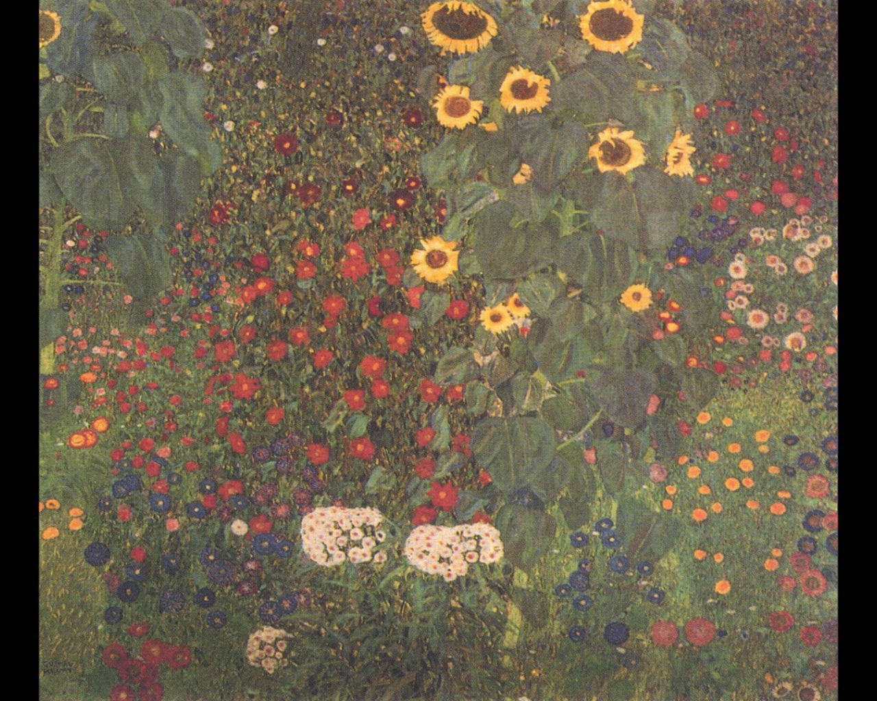 Картина Густава Климта - Ферма сад с подсолнухами