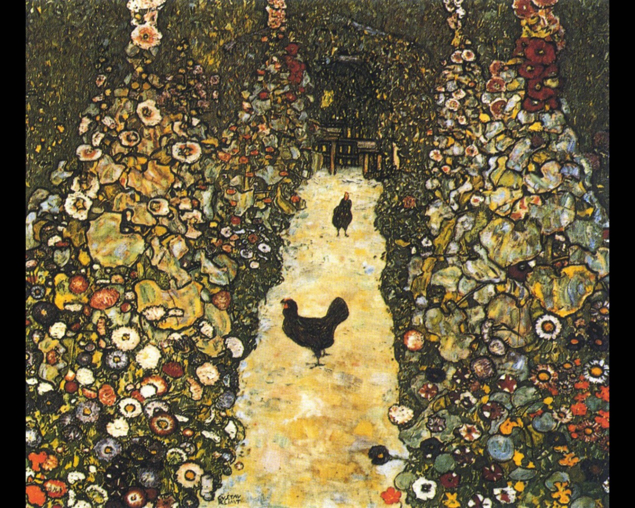 Картина Густава Климта - Путь с цыплятами