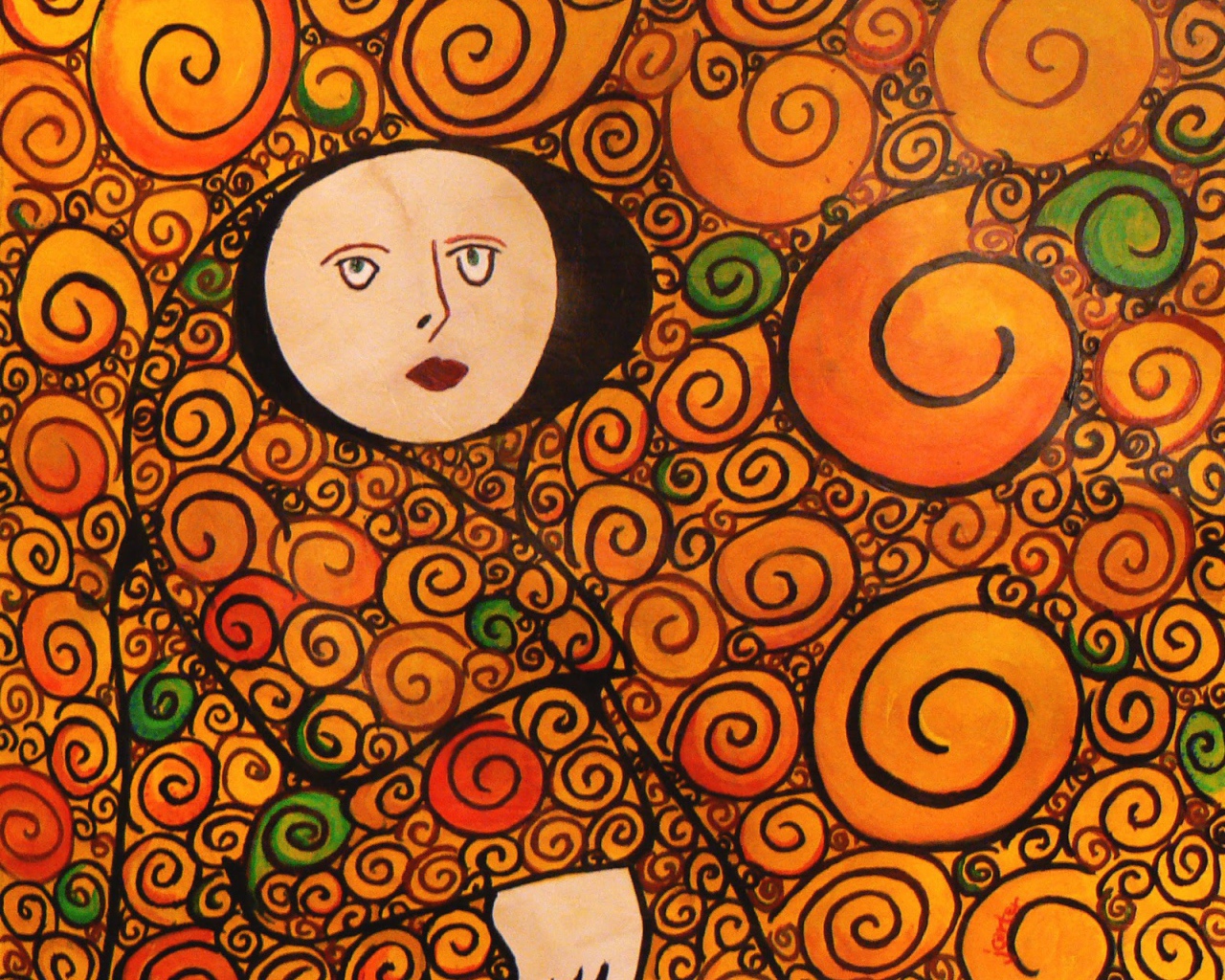 Картина Густава Климта - Женщина в кругах