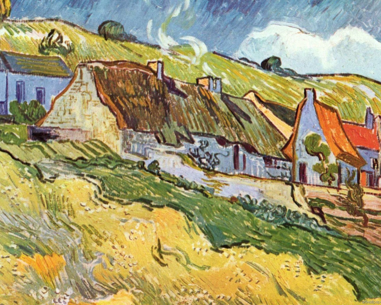 Картина Винсента Ван Гога - Солнечный поселок