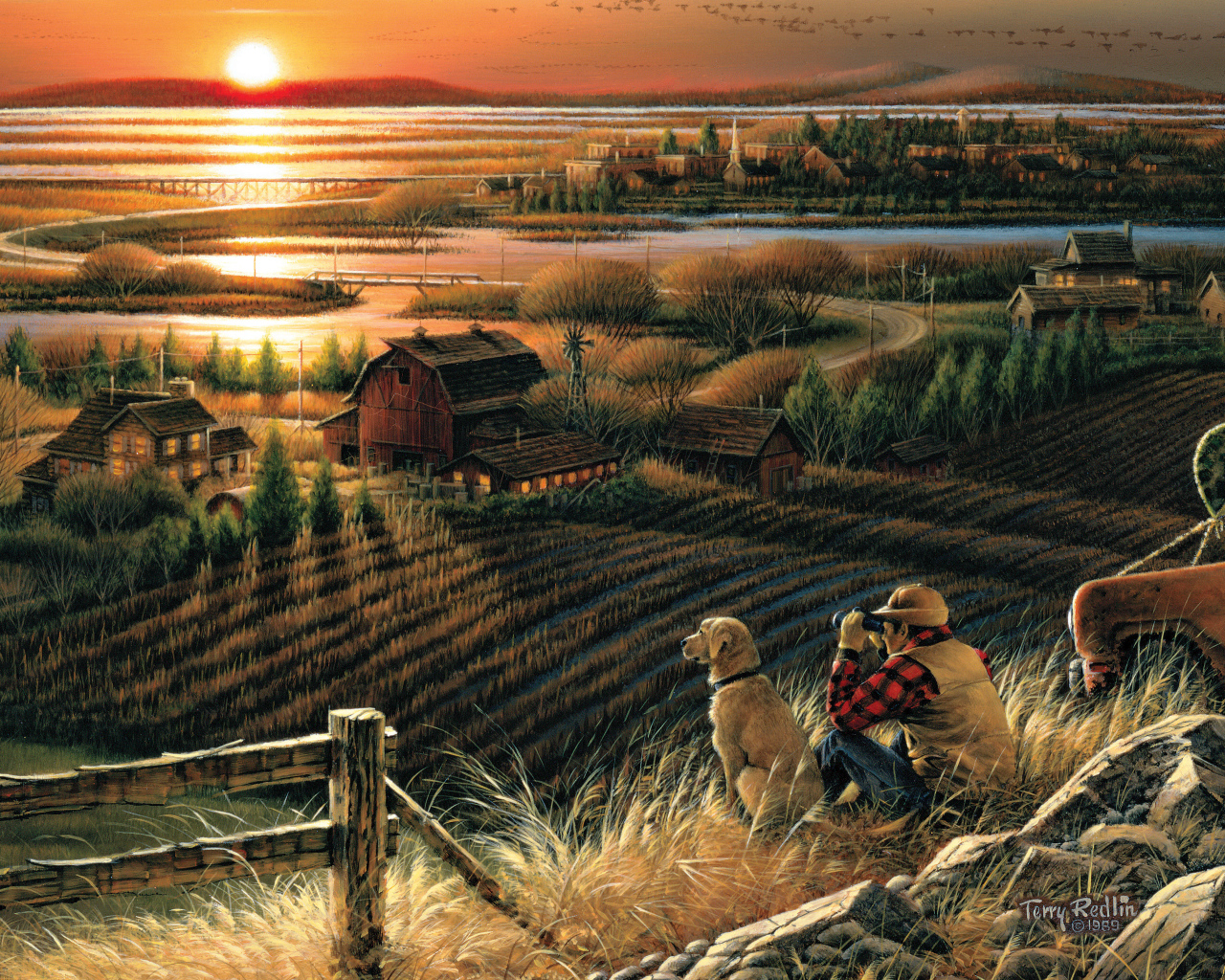 Друзья смотрят на закат