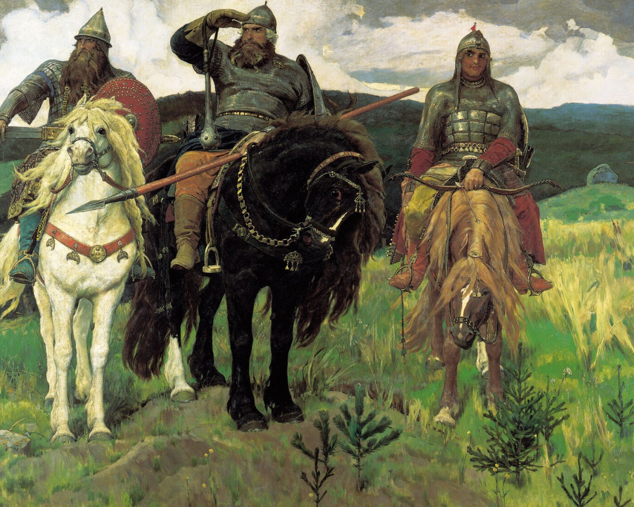 Картина Васнецова Три богатиря
