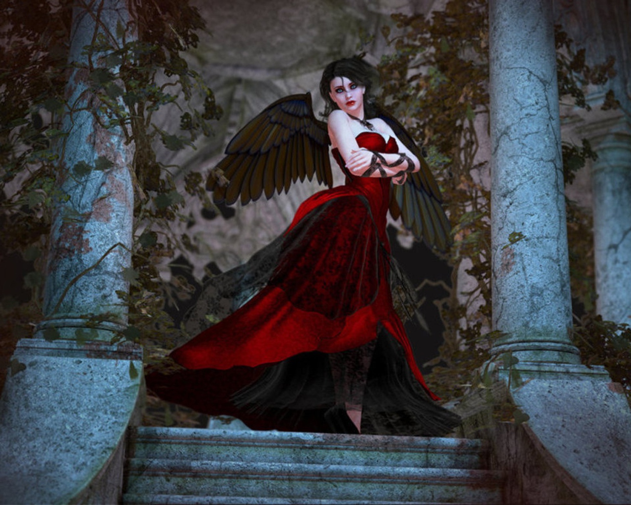 Ангел в красном платье