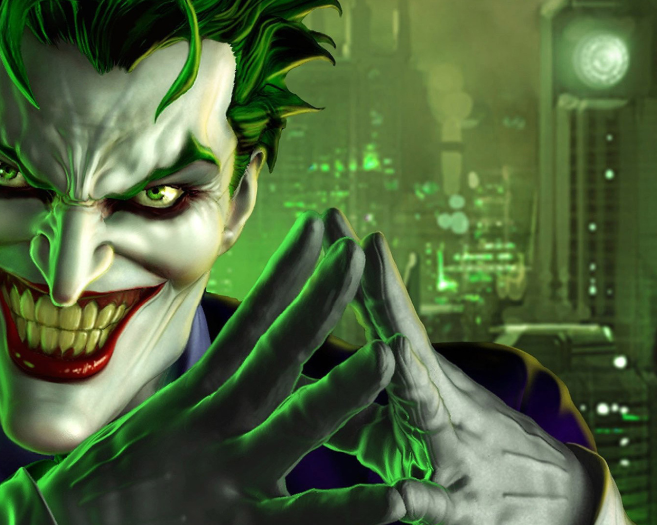 Злобный Джокер в зеленом свете