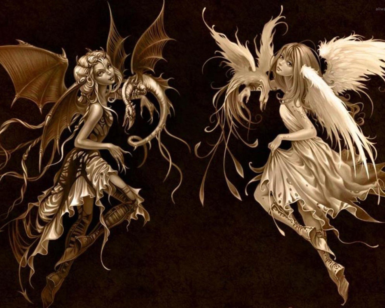 Черный и белый ангелы